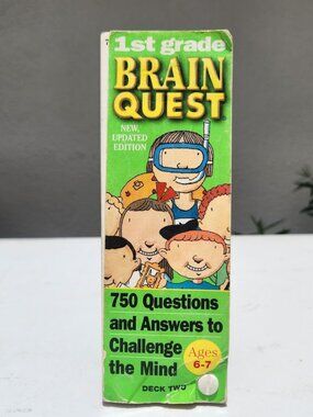 Brain Quest Ages 6-7 1st Grade Questions Trivia Cards Game Deck 2 School Supplie